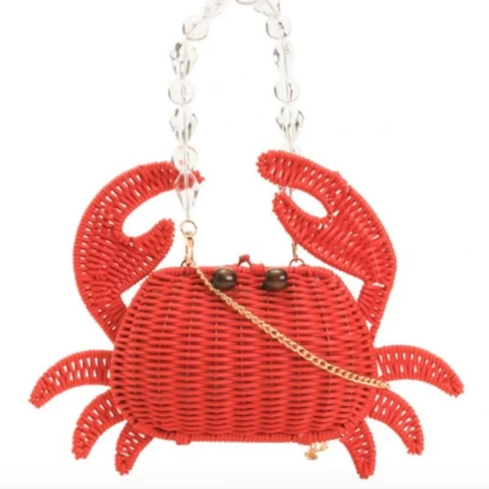 NWT TOMMY BAHAMA CRAB SHAPED LOBSTER CLUTCH CROSSBODY SHOULDER BAG RED